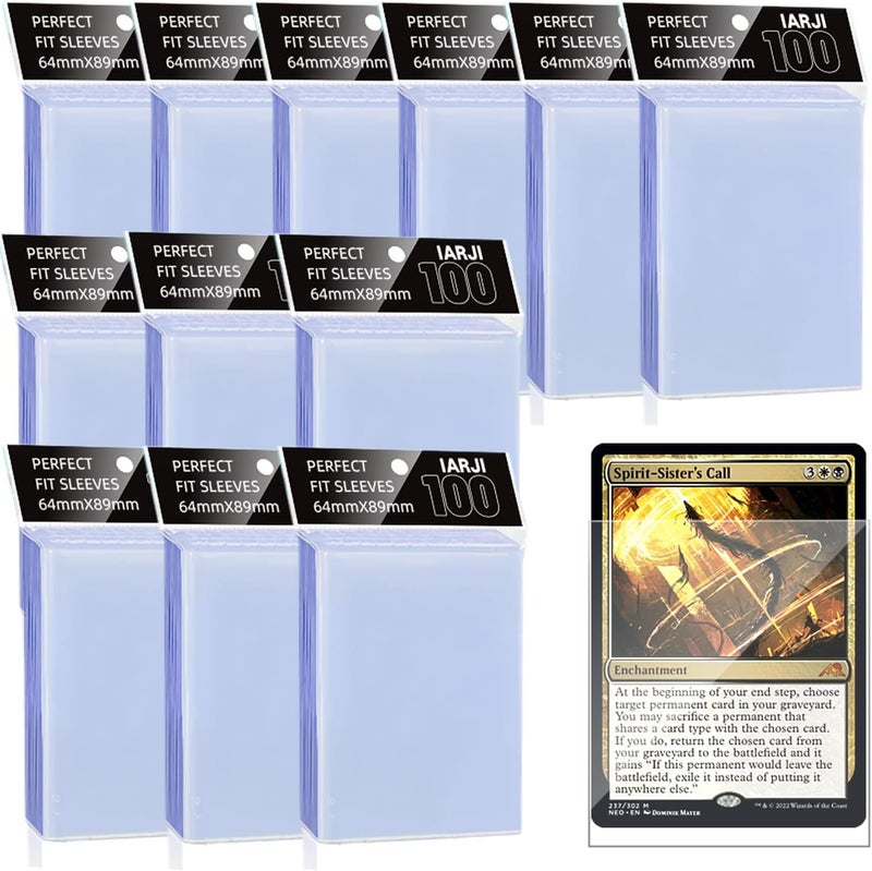 IARJI 1200ct Perfect Fit Sleeves, Perfect Fit Card Sleeves, Inner Sleeves MTG, Exact Fits Sleeve for Double-Sleeving, High Clarity Trading Card Sleeve for PKM, TCG, Gaming Cards - Image 1